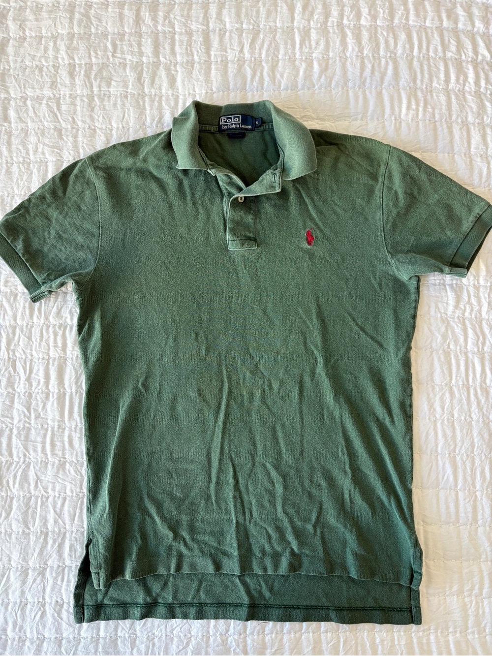 Polo by Ralph Lauren Olive Green Short Sleeve Polo with Red Pony
